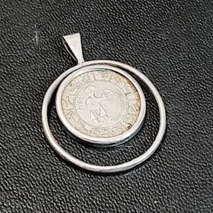 Vintage Sterling Silver 925 Signed Lucky Sagittarius Jewelry Old Unisex Pendant Jewellery Necklace For Women
