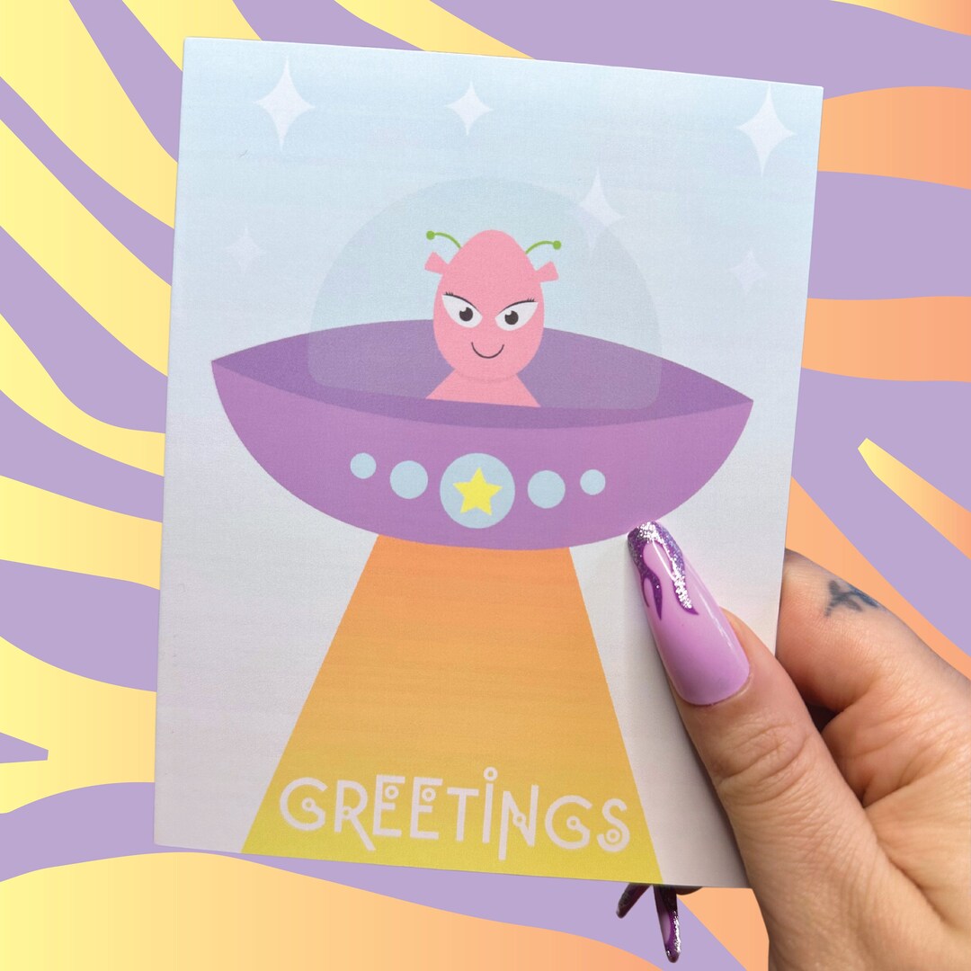 Alien Greeting Card - Etsy