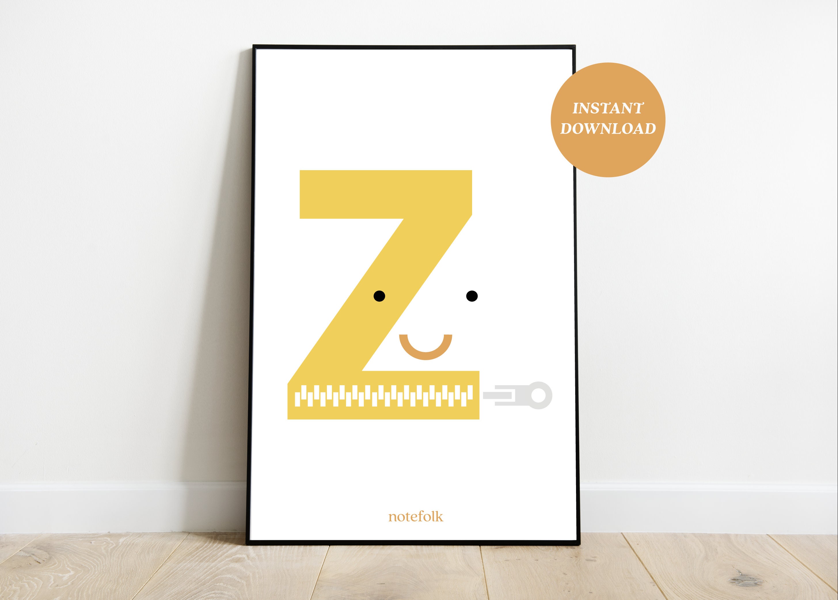 Printable Alphabet Poster Letter Z Poster Z is for Zip - Etsy