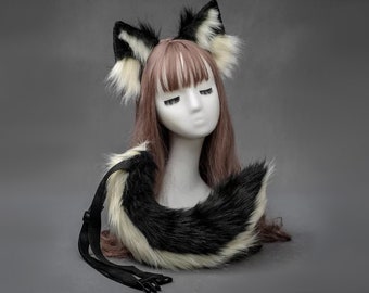 Light Brown Wolf Dingo Coyote Ears With White Luxury Fur Tips Fancy Dress Ears Light Brown Wolf Dingo Coyote Ears With White Luxury Fur Tips Fancy Dress Ears