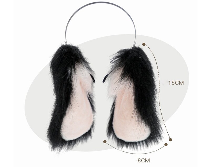 Black Dog Earsrealistic Animal Earsluxury Furry Earsfox Etsy