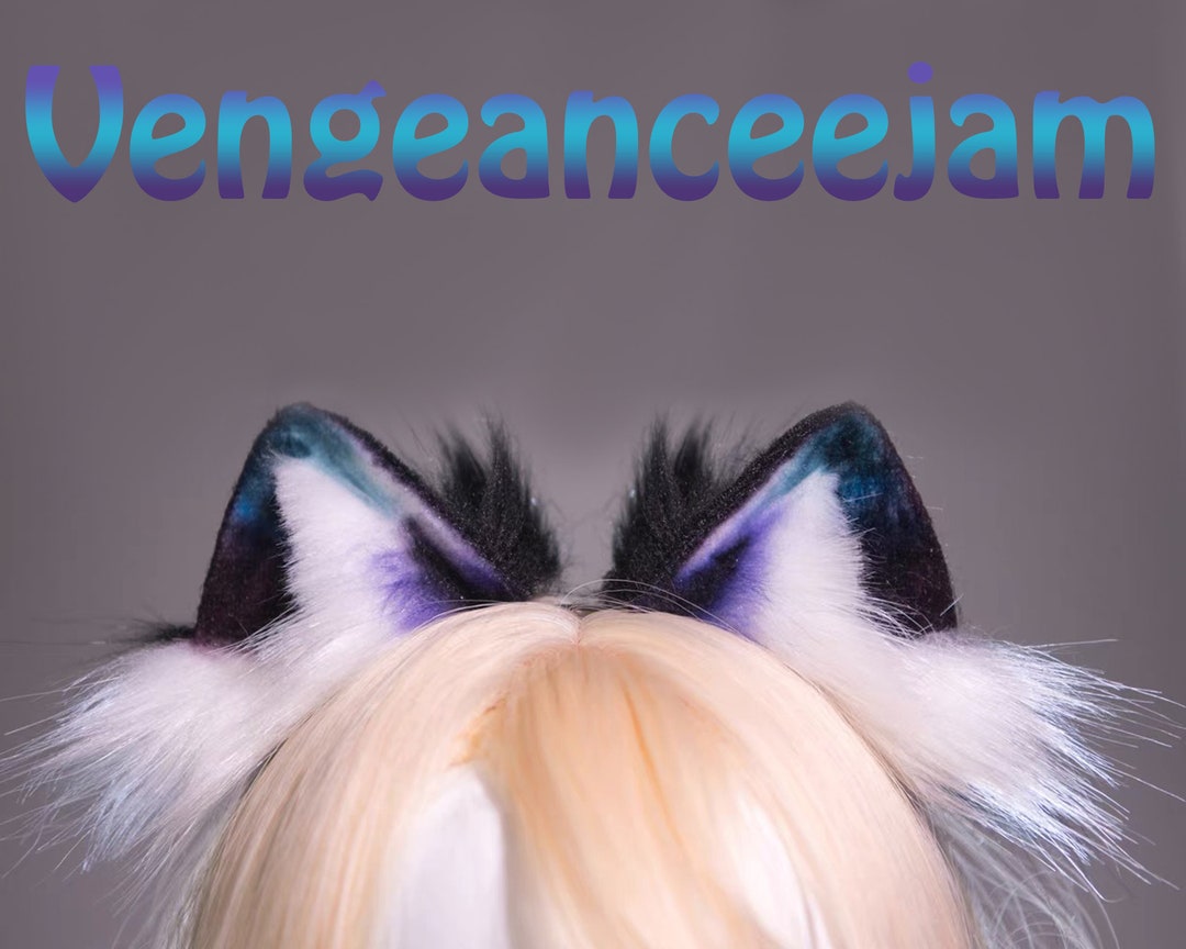 Blue Purple Cat Ear Cosplay Anime Headwearcat Ear Headband,kitten Ears,anime Ear,dog Ear,furry