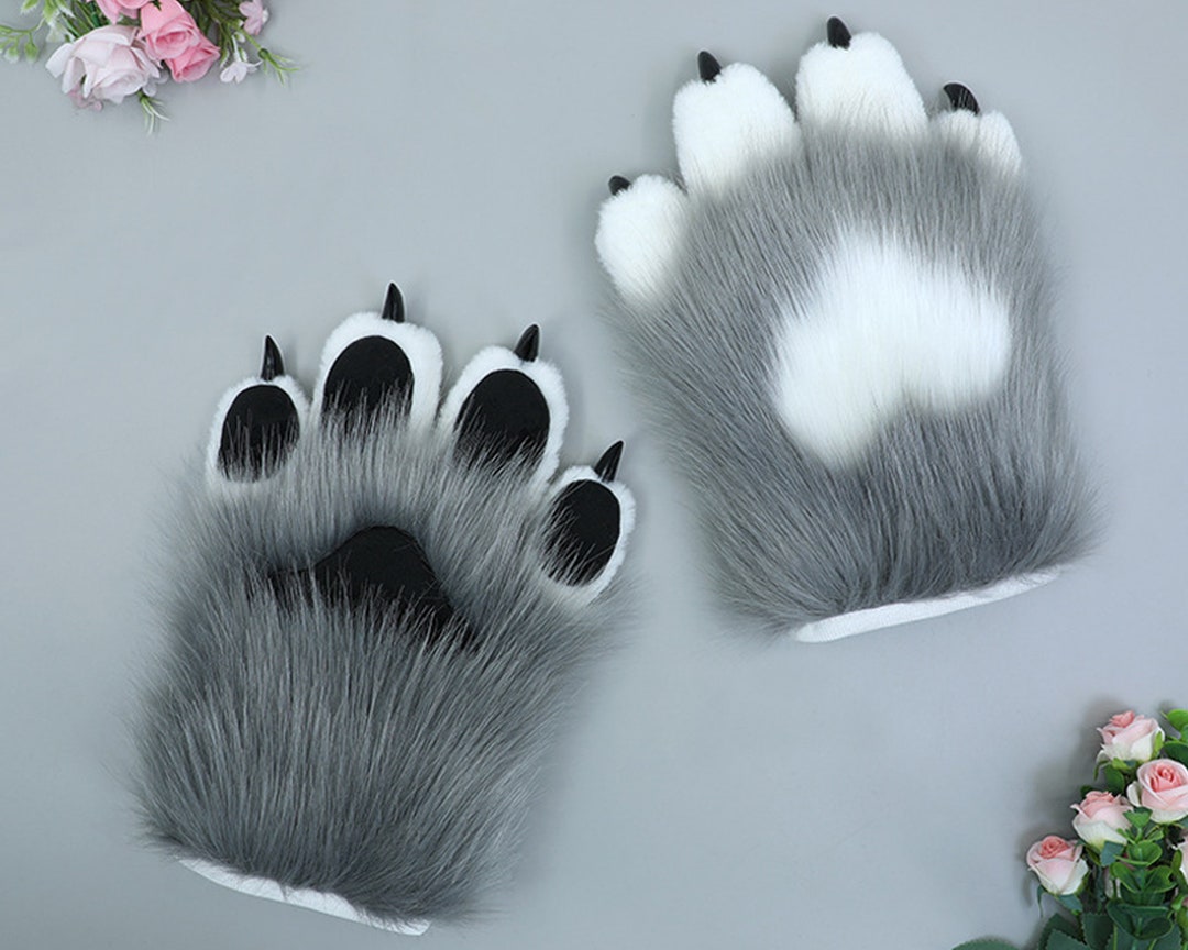 Fursuit Cat Paws Furry Handpaws Cute Fluffy Faux Fur Fursuits Partial