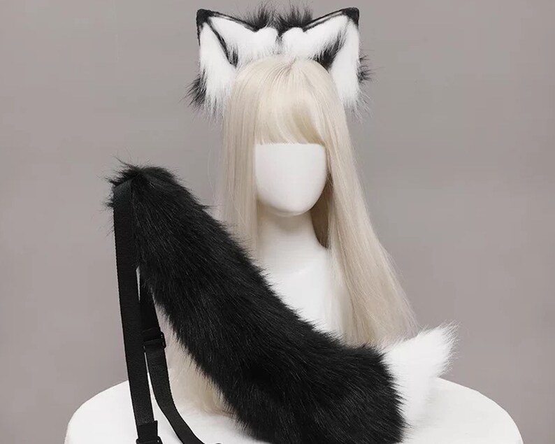 Black Dog Ears and Tail Setfurry Animal Earswolf Cosplay Etsy