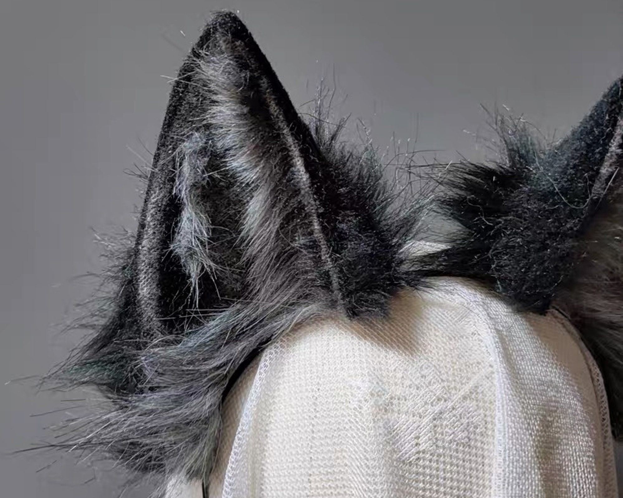 Gray Black Wolf ear headbandAnime earWolf cosplay Etsy