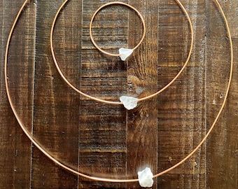 Copper Energy Rings with Crystal Quartz (Tarnish-Proofed)