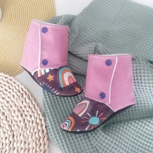 LITTLE KIDS 2-7Y Booties Sewing Pattern & Tutorial, Projector file layers, Baby boots shoes slippers crib shoes sewing