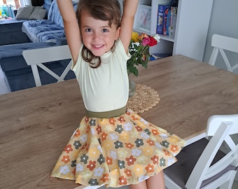 SWEETHEART Falda con pantalones cortos Patrón de costura y Tutorial PDF proyector niña falda pantalones cortos para niños patrón de costura ropa de bebé