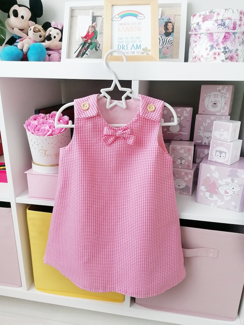 CUTIE Dress Sewing Pattern and Tutorial PDF projector, Pinafore Baby dress, Kids dress, toddler dress, sewing pattern, woven dress image 1