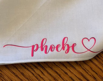 Personalized Dog Bandana with heart swirl