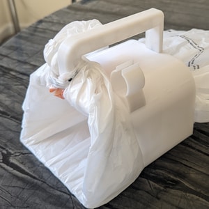 Shopping Bag Dog Poop Scooper with Flashlight Holder. 3D Printed Original Design.