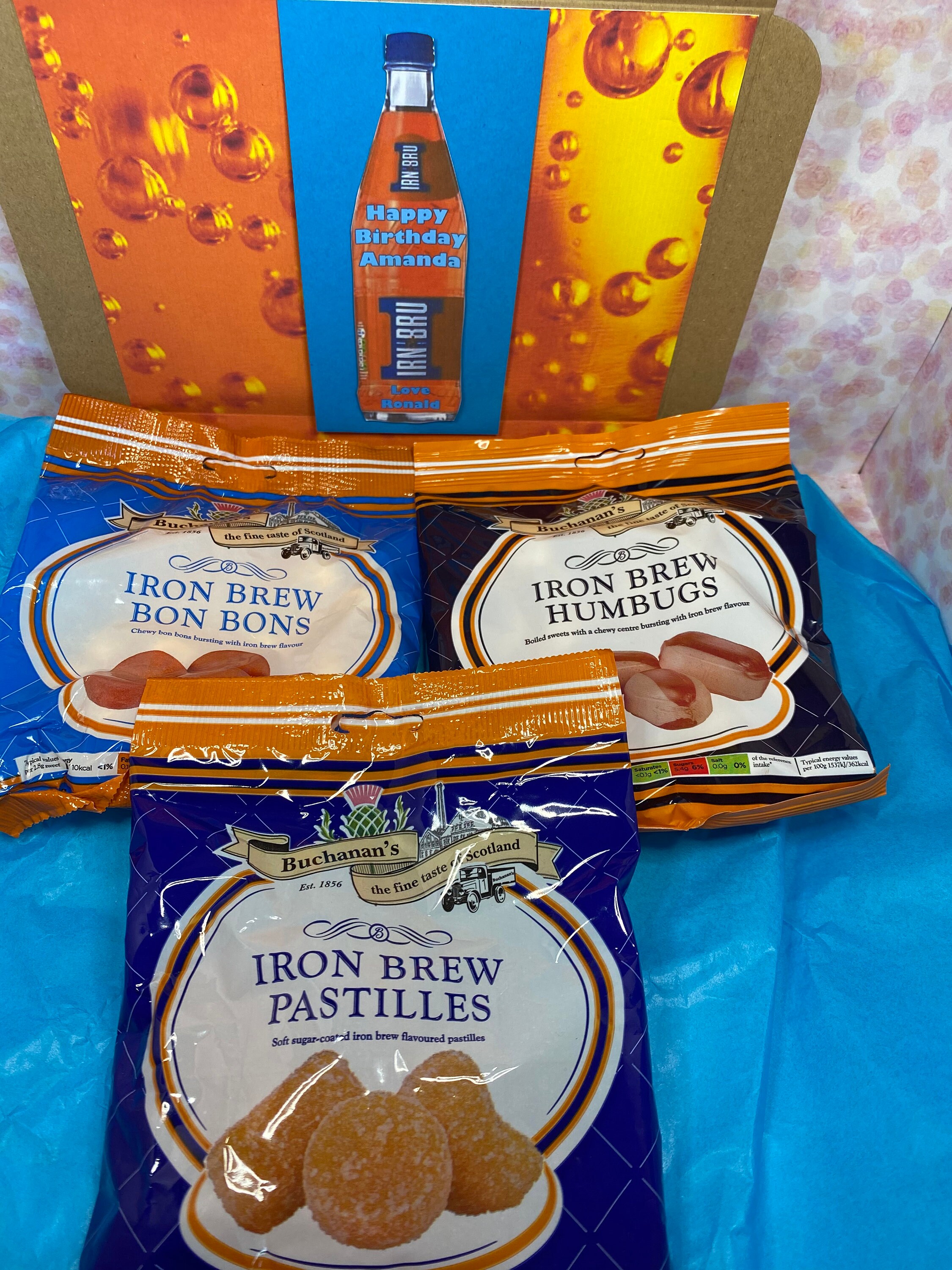 Irn Bru Scottish Gift Personalised Sweet Hamper Excellent Etsy