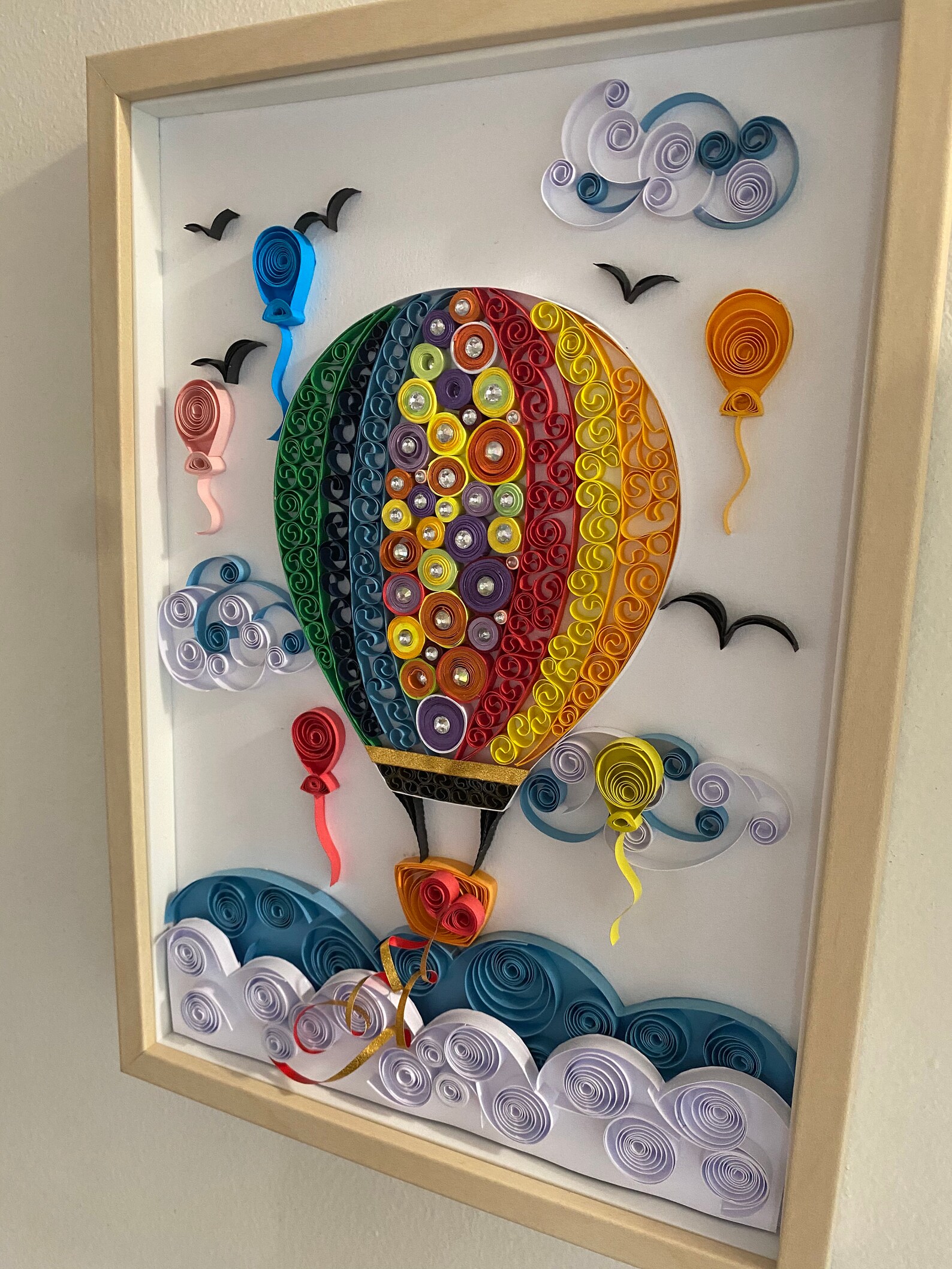 Hot Air Balloon Paper Quilling Art With Frame only 1 Set Etsy