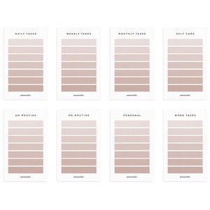 PLANNER CARDS // TASK Minimal Planner Journaling Cards // Printable // Planner Task Cards // Minimal // Neutral // Ombre // Dusty Rose