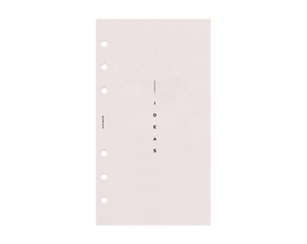 PERSONAL SIZE // IDEAS Minimal Planner Insert Dashboard Printable // Personal Planner Insert Dashboard // Ideas Planner Cover // Pale Pink