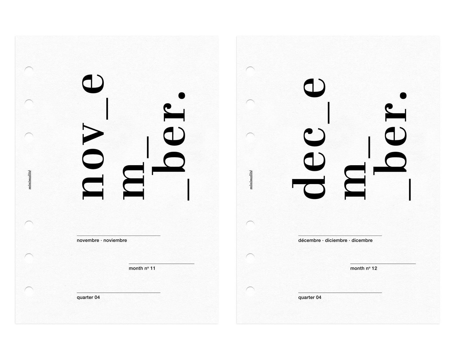 A5 PLANNER // MONTHLY Minimal Planner Dashboard Set Printable Etsy