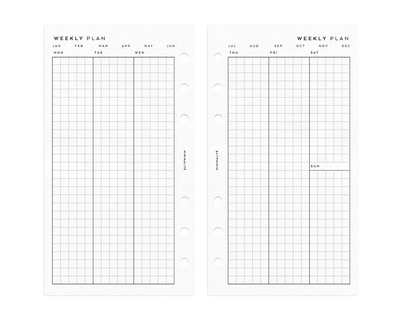 PERSONAL SIZE // WEEKLY Planner Minimal Printable Insert // - Etsy