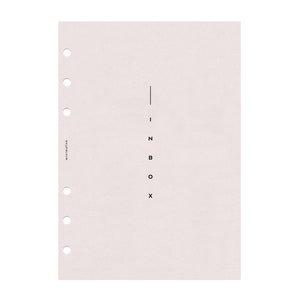 Inserção imprimível do painel do planejador INBOX // A5 meia letra A6 Mini bolso pessoal HP // Mínimo // Neutro // Estético // Rosa claro