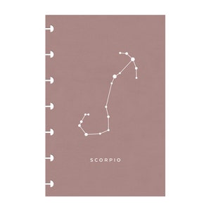 MINI HP // SCORPIO Minimal Planner Dashboard Printable Insert // Happy Planner Mini // Zodiac Constellation Planner Dashboard // Mauve Taupe
