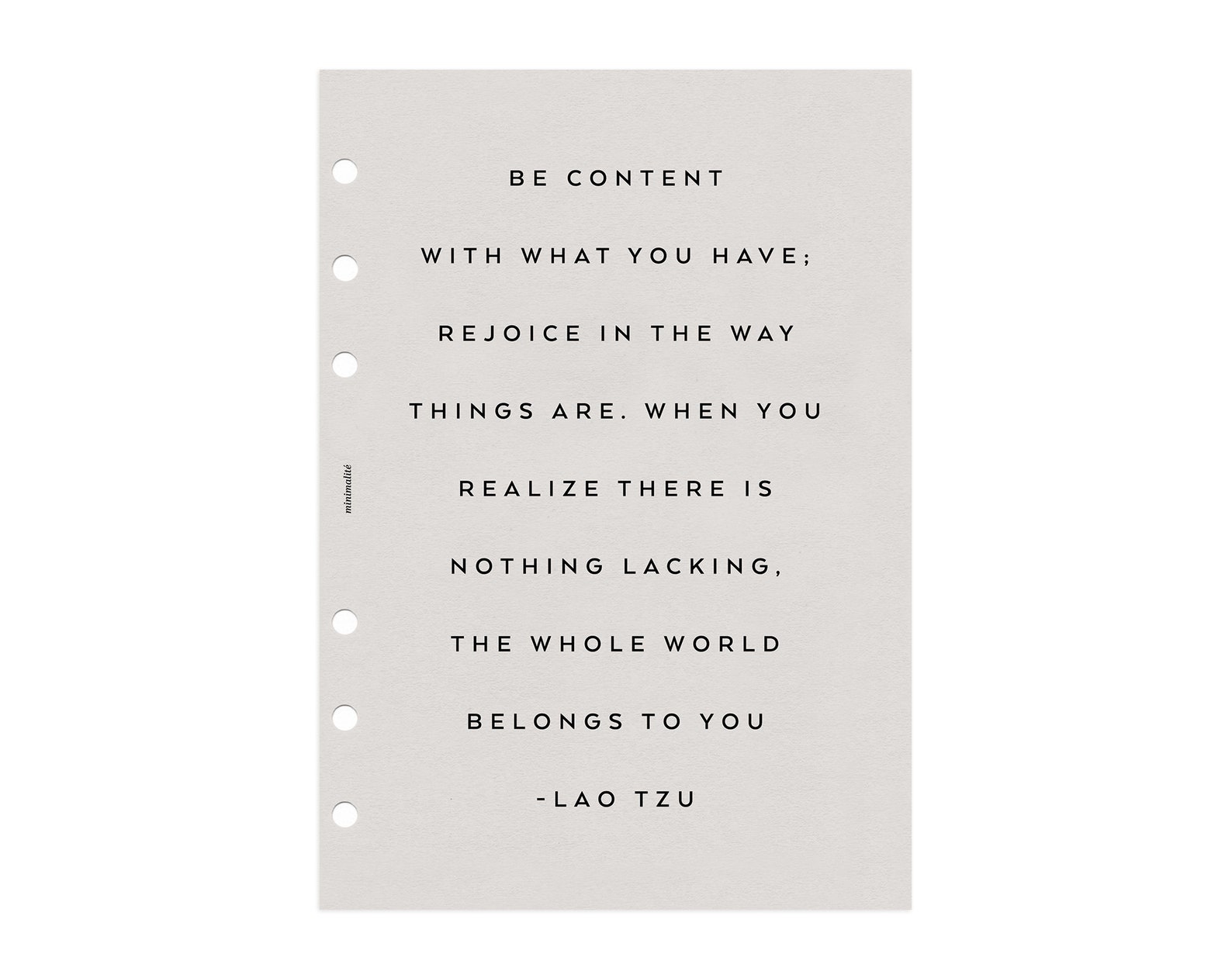 A5 PLANNER // MINIMALISM Dashboard Printable Insert // Minimal Etsy