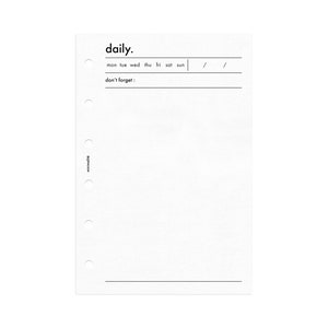 POCKET SIZE // DAILY Planner Minimal Printable Insert // Pocket Planner Printable Insert // Daily Insert // Pocket Rings Minimal Planner