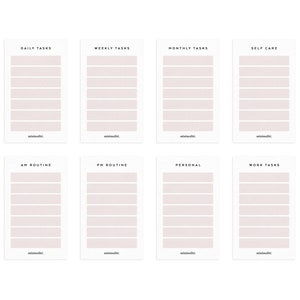 PLANNER CARDS // TASK Minimal Planner Journaling Cards // Printable Planner Cards // Planner Task Cards // Minimal // Neutral // Pale Pink