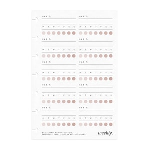 MINI HP // WEEKLY Habit Tracker Planner Minimal Printable Inserts // Happy Planner Mini // Planner Printable Insert // Ombré / Dusty Rose