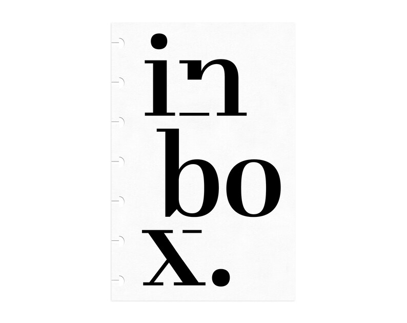 MINI HP // INBOX Minimal Planner Dashboard Printable Insert // Happy