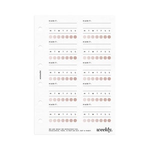 POCKET SIZE // WEEKLY Habit Tracker Planner Minimal Printable Inserts // Pocket Planner Printable Insert // Minimal // Ombré // Dusty Rose