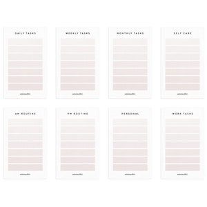 PLANNER KARTEN // TASK Minimal Planner Journaling Karten // Ombre // Blassrosa // Printable // Planner Aufgabenkarten // Minimal // Neutral Pink