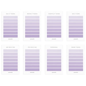 PLANNER CARDS // TASK Minimal Planner Journaling Cards // Ombre // Lavender // Printable // Planner Task Cards // Minimal // Lilac