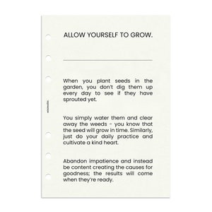 Self Growth Planner Dashboard Printable Insert // A5 Half Letter A6 Personal Mini HP Pocket / Minimal Neutral Aesthetic Quote / Light Beige