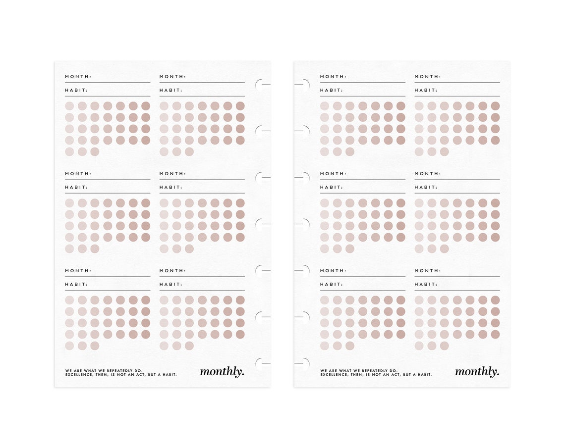 MINI HP // MONTHLY Habit Tracker Planner Minimal Printable Inserts ...