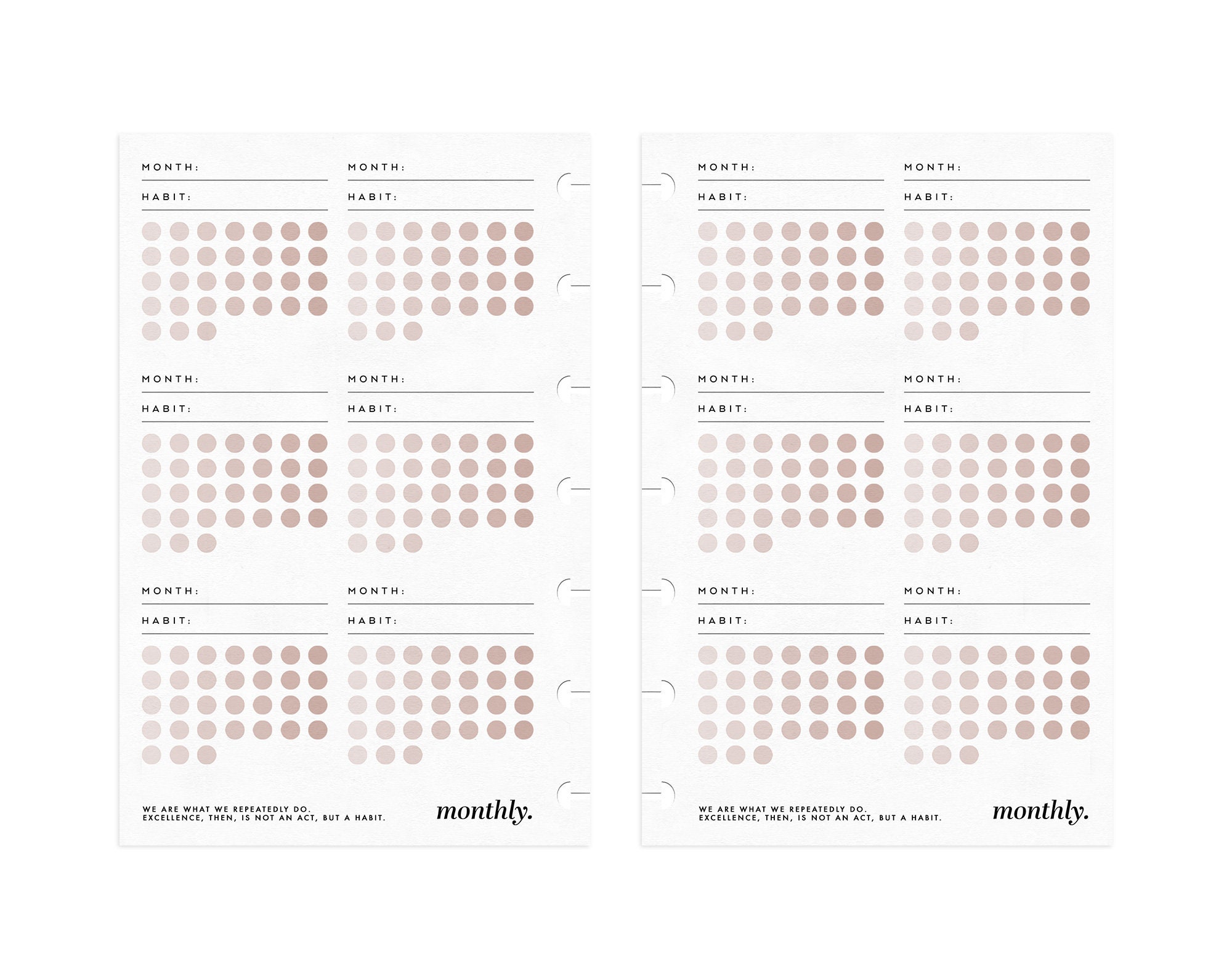 MINI HP // MONTHLY Habit Tracker Planner Minimal Printable Inserts ...