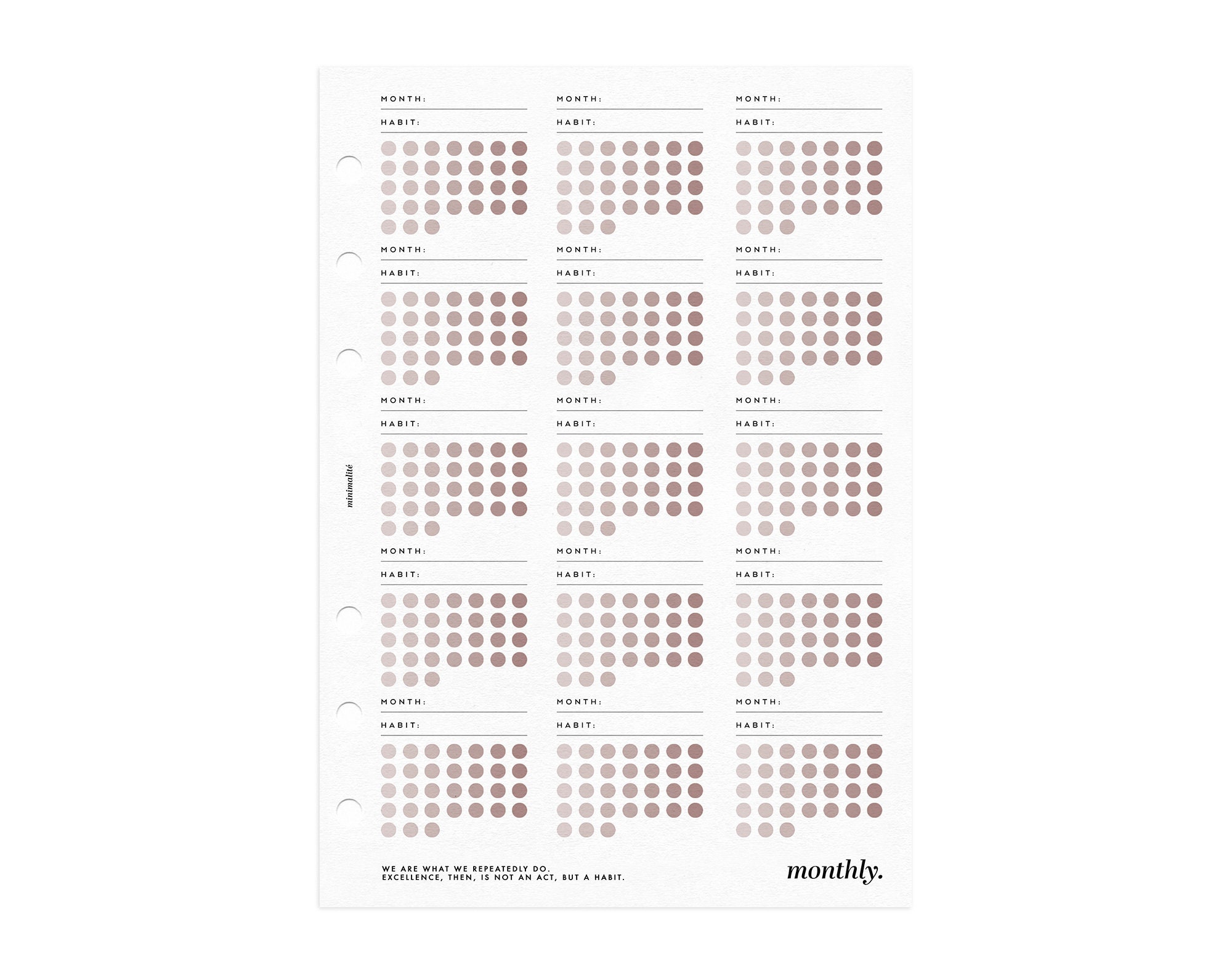 2021 Monthly Planner MO2P Minimal A5 Printable Planner Inserts Monthly ...