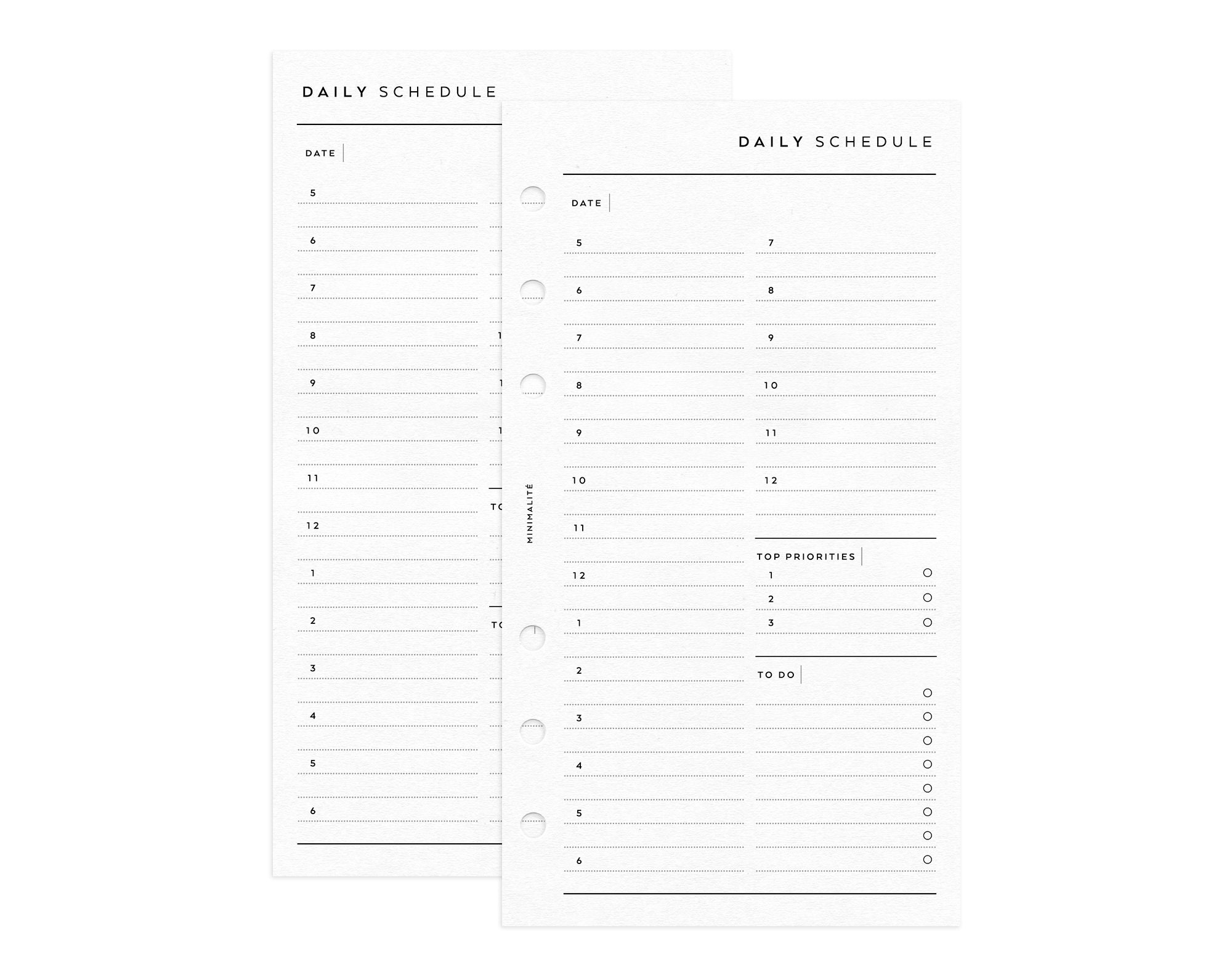PERSONAL SIZE // DAILY Planner Minimal Printable Insert // - Etsy