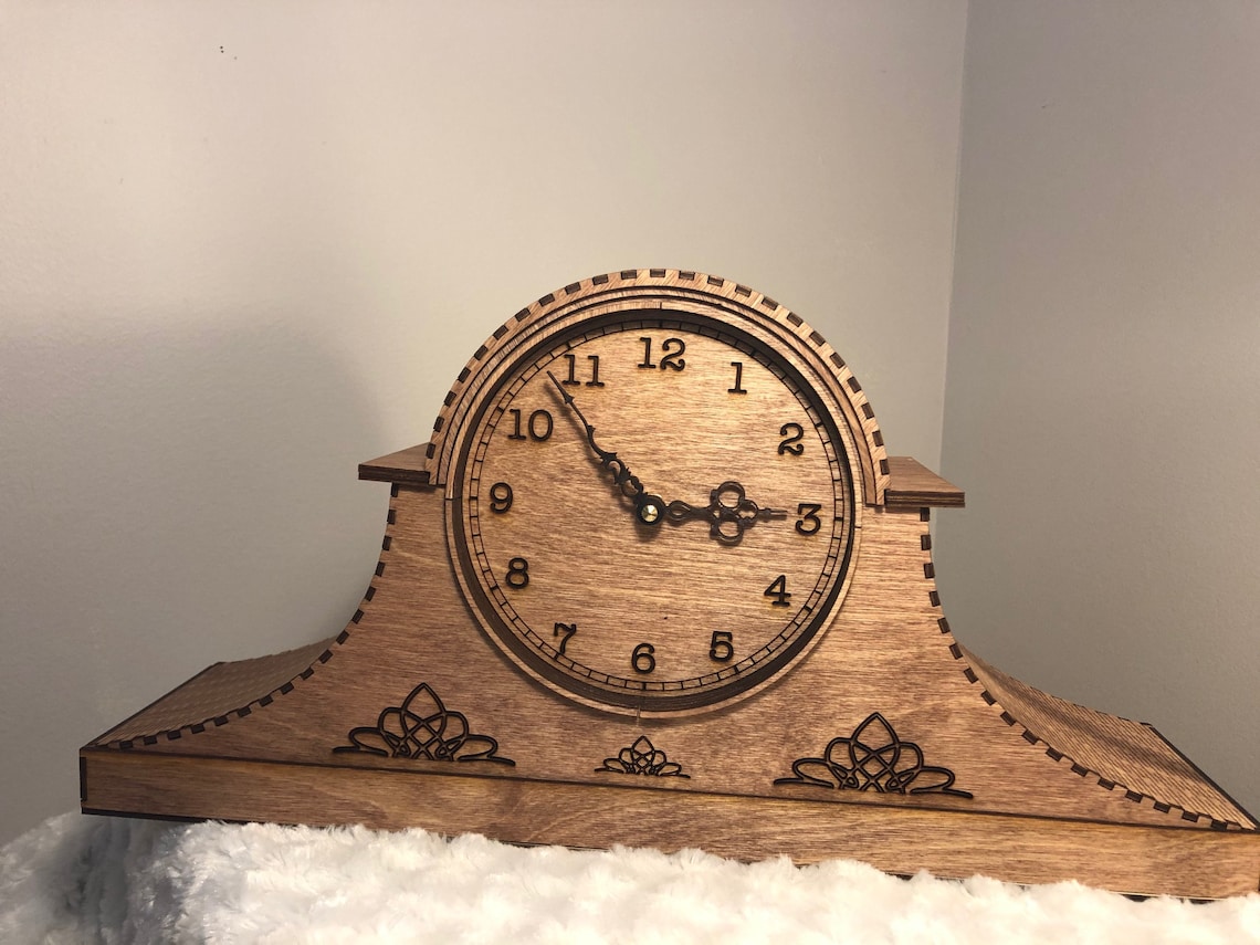 Laser Cut Mantel Clock Digital File Etsy