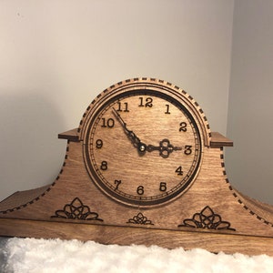 Laser cut Mantel Clock Digital File