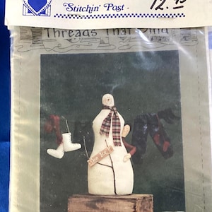 Snowman Figure Sewing Kit -  "All Wet" Pattern and Fabric - 13"   FS -  Vintage  (886A)