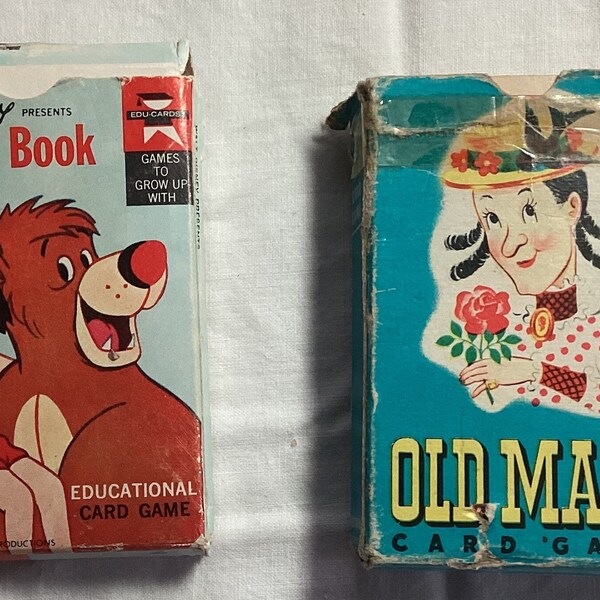 Vintage Childrens Card Games -Choice - Jungle Book/Old Maid