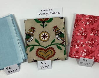 Choice of Vintage Fabric Remnants - Approximately 1/2 yard