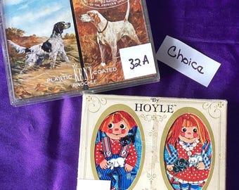 Choice Vintage of Double Deck Playing Cards - Raggedy Anne - Bridge OR Hunting Dogs- Pinochle