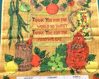 1982 Thankful Calendar Tea Towel -Hanging Sleeve - (19)