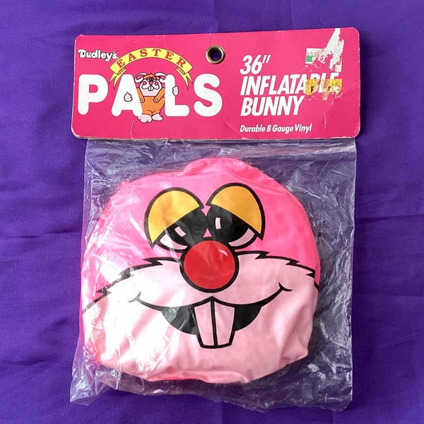 Inflatable Easter Bunny - 36" - Dudley's Easter PALS -1990 - Unopened (576A)