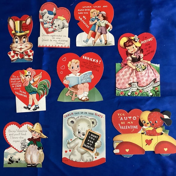 Vintage Valentines from 1950's - 1960's - Not Reproductions  (f)