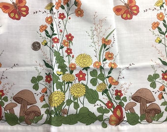 Mushroom Butterfly Curtains - 70's - 26"x34" per panel (set of 2)