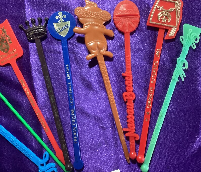 Vintage Swizzle/stir Sticks Sets Collectible Etsy