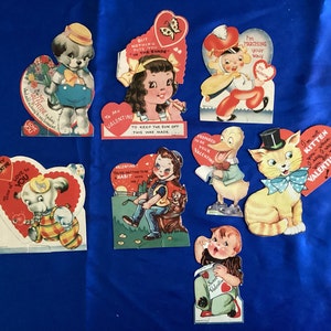 Vintage Valentines Cards Lot of 3, 1950s and 60s #289