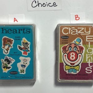 Choice - Hearts (1963) or Crazy Eights (1951) Card Game - Whitman - Vintage