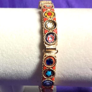 Italian Micro Mosaic Bracelet - Makers Mark on back - Vintage - collectible bracelet (302A)